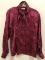 Vintage Gucci Red Multicolor Silk Blouse