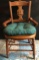 Vintage cane seat chair with cushion
