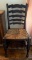 Antique Ladder Back Chair with Rush Seat