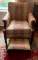 Vintage floral pattern chair with foot rest