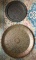 Group of 2 Antique Metal Round Platters