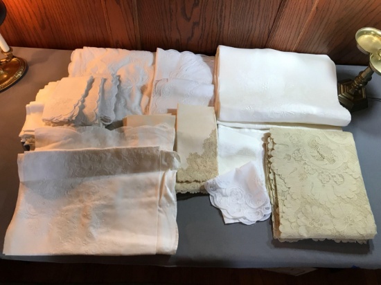 Group of antique linens