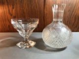 Group of 2 Vintage clear glass pieces