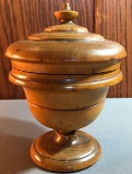 Vintage wooden covered jar