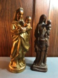 Vintage Carved Virgin Mary Figurines