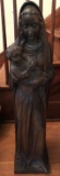 Vintage carved wood Virgin Mary statue
