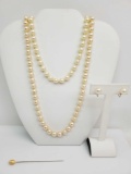 Vintage Knotted Pearl Lot : Necklaces and Earrings