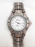 Vintage Volkmann Gunmetal Watch w/ Unidirectional Bezel, Date and Deployant Clasp
