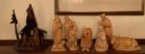 Group of Nativity manger figurines