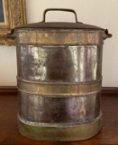Antique coal bucket with cast iron handle