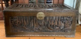 Vintage Oriental themed cedar chest