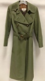 Vintage Gucci Women's Olive Green Belted Trench Coat