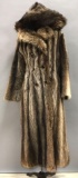 Vintage Full Length Raccoon Coat with Hood