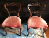 Pair of ornate side chairs