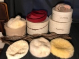 Group of 11 pieces : Vintage Hats, a Scarf, and Hat Boxes