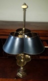 Vintage Brass Lamp Clover Shade and Base Tray.
