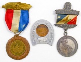 Group of (3) Antique Badges, Souvenir Metals