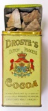 Vintage Droste's Cocoa Tin full of Primitive Indian Arrowheads & Scrapers