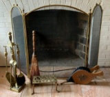 Group of vintage fireplace items