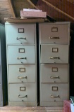 Group of two metal filing cabinets