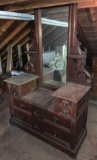 Antique Vanity with Mirror and Marble Top
