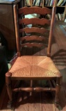 Antique Ladder Back Rocking Chair w/ Rush Seat