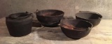Group of 4 Antique Cast-iron Pots