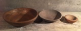 Group of 2 Primitive Wooden Bowls and more