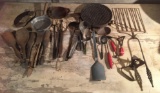 Large group of Antique/Vintage Miscellaneous Kitchen Utensils and more