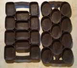 Group of 2 Antique Cast-iron Muffin/Biscuit Pans