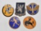 Group of 5 WW2 Army Air Corps Division Insignia Pins