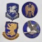 Group of 4 WW2 Army Air Corps Division Insignia Pins