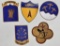 Group of 5 WW2 Army Air Corps Division Insignia Pins