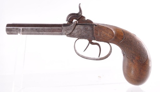 Antique Double Barrel Percussion Pistol