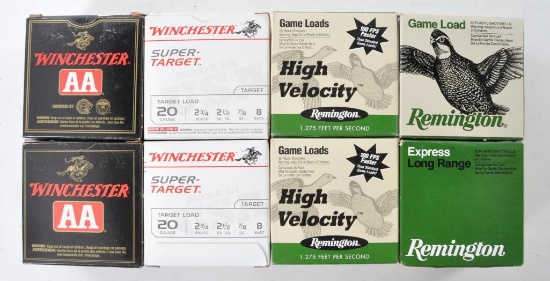 Group of 8 Full Boxes of 20 GA Shotgun Shells
