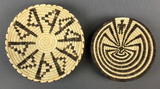 Group of 2 Native American Hand Woven Baskets