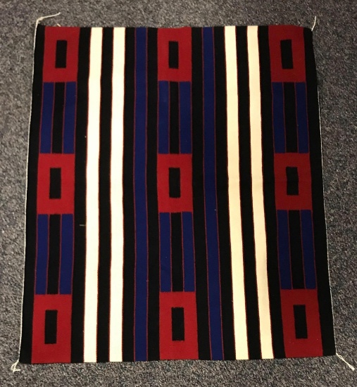 Native American Red, Blue, Black Rug