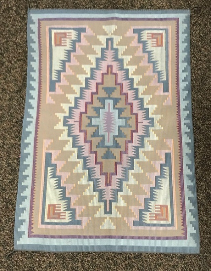 Native American Rug in Pastel Colors