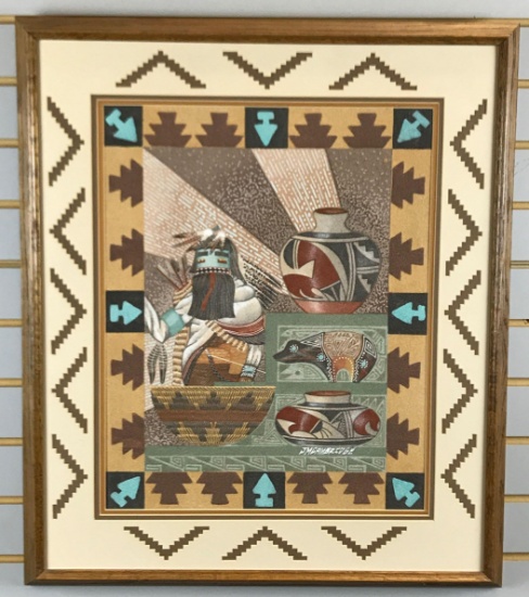 Native American Sand Painting Framed Art