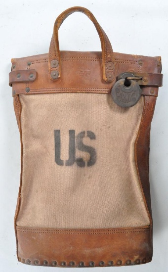 Antique US Army Field Bag with Army Lock