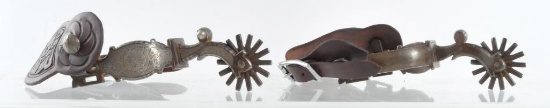 Antique Western Cowboy E. Garcia Silver Inlay Spurs
