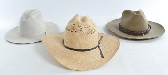 Group of 3 Vintage Western Stetson Cowboy Hats