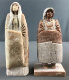 Group of 2 Native American Alabaster Statues