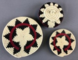 Group of 3 Native American Hand Woven Baskets