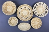 Group of 6 Native American Hand Woven Baskets