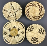 Group of 4 Native American Hand Woven Baskets