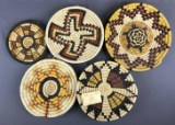 Group of 5 Native American Baskets some Hopi