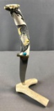 Ted Miller Knife with Carved Handle and Antler Stand