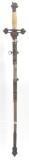 Identified Antique Masonic Templar Knight Ceremonial Sword with Scabbard