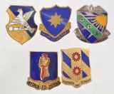 Group of 5 WW2 Army Air Corps Division Insignia Pins